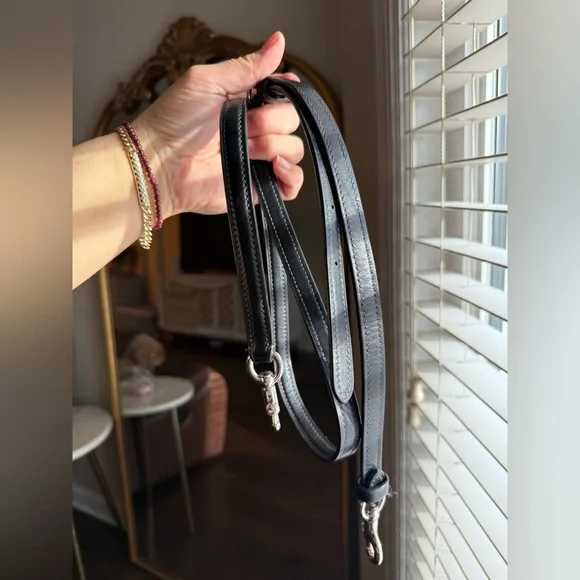 Coach Embossed C Black Leather Handbag Crossbody - Picture 7 of 15